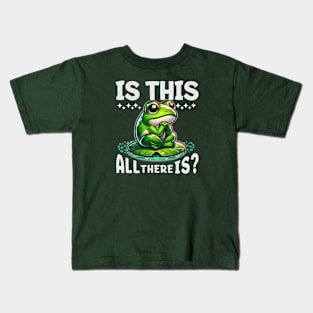 Pensive Frog on Lily Pad: "Is This All There Is?" Kids T-Shirt